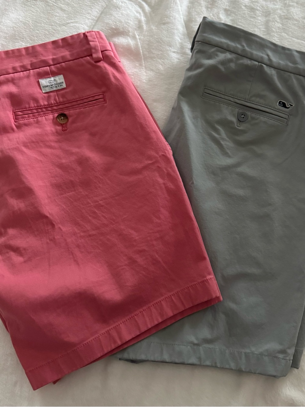 Vineyard Vines Men’s Stretch Chino Shorts - Coral Pink & Gray NWT